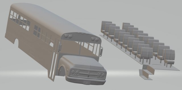 gmc bluebird school bus 1972 printable Modelo de Impressão 3D .c4d .max .obj .3ds .fbx .stl .blend 