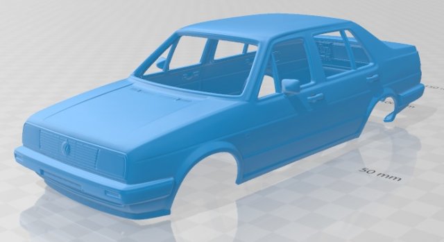 volkswagen jetta 1984 printable body car 3D Print Model .c4d .max .obj .3ds .fbx .stl .blend 