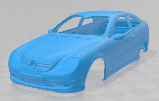 mercedes c230 kompressor printable body car 3D Print Model .c4d .max .obj .3ds .fbx .stl .blend 