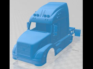 Cami&oacute;n con carrocer&iacute;a imprimible Volvo VN Modelo de impresión 3D