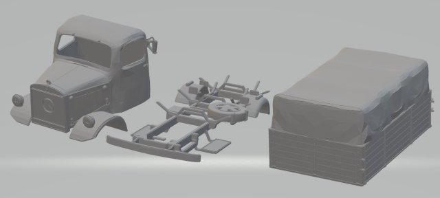mercedes l300 printable truck 3D प्रिंट मॉडल .c4d .max .obj .3ds .fbx .stl .blend 