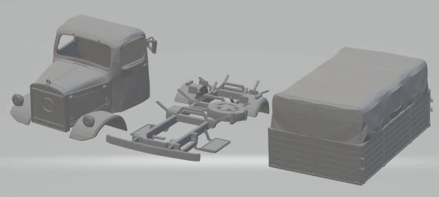 mercedes l300 printable truck 3D Print Model .c4d .max .obj .3ds .fbx .stl .blend 