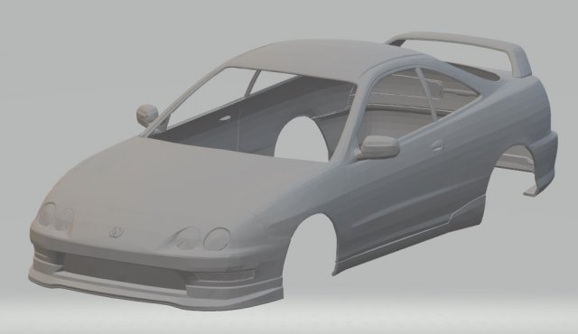 acura integra type r dc2 printable body car 3Dプリントモデル .c4d .max .obj .3ds .fbx .stl .blend 