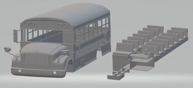 school bus printable Modelo de impresión 3D .c4d .max .obj .3ds .fbx .stl .blend 