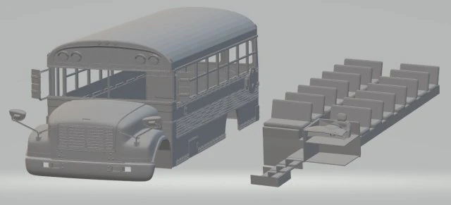 school bus printable 3D Print Model .c4d .max .obj .3ds .fbx .stl .blend 