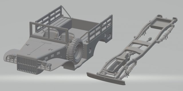 dodge wc-51 printable military truck Model Cetak 3D .c4d .max .obj .3ds .fbx .stl .blend