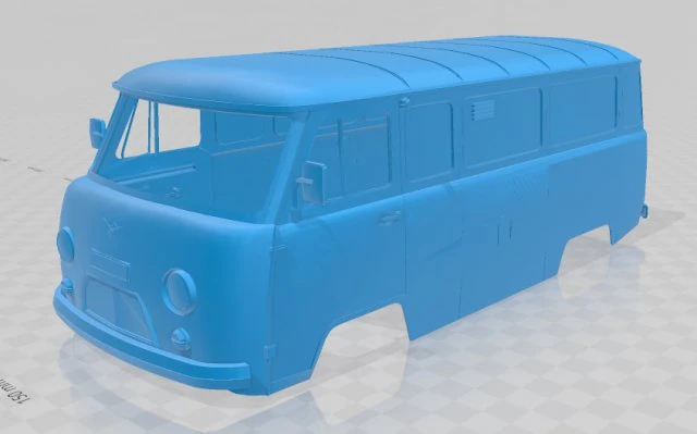 uaz 2206 printable body van 3D Print Model .c4d .max .obj .3ds .fbx .stl .blend 