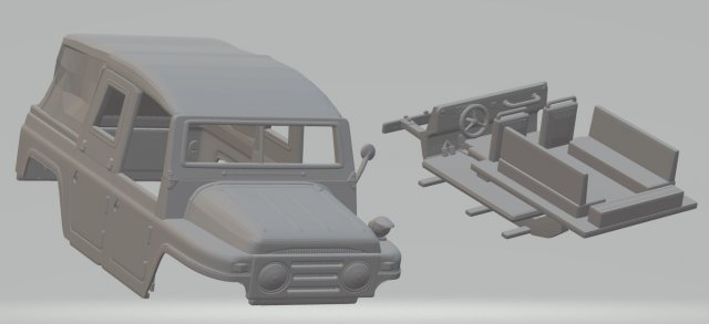 austin champ military jeep printable body car 3D Принт Модель .c4d .max .obj .3ds .fbx .stl .blend 