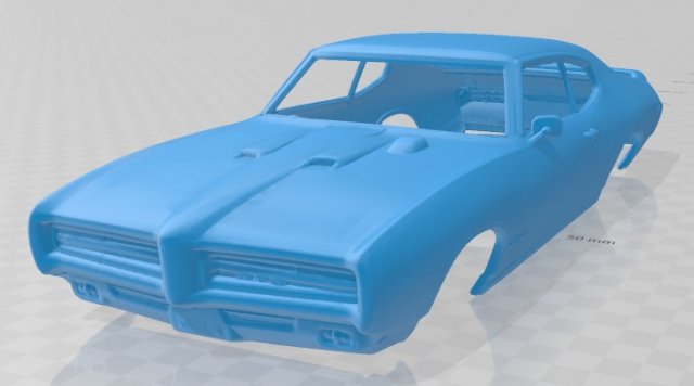 pontiac gto judge 1969 printable body car 3D-Druckmodell .c4d .max .obj .3ds .fbx .stl .blend 
