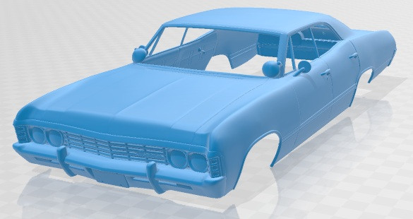Chevrolet Impala 1967 Printable Body Car 3D Принт Модель .c4d .max .obj .3ds .fbx .stl .blend 