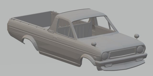 nissan gb121 sunny printable body truck 1971 Modelo de Impressão 3D .c4d .max .obj .3ds .fbx .stl .blend 