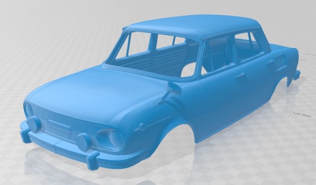 skoda 100 printable body car 3D-Druckmodell .c4d .max .obj .3ds .fbx .stl .blend 