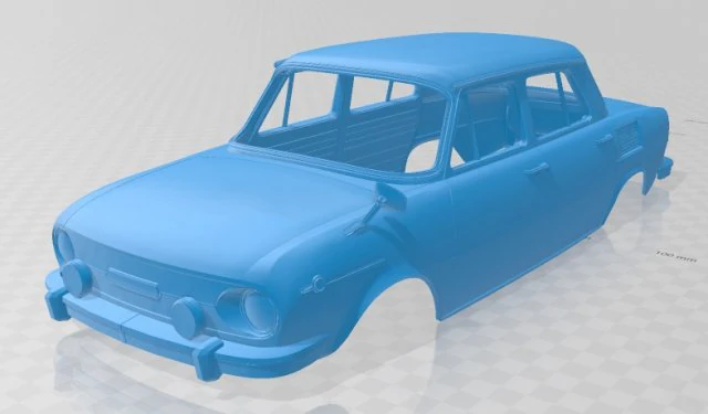 skoda 100 printable body car 3D Print Model .c4d .max .obj .3ds .fbx .stl .blend 