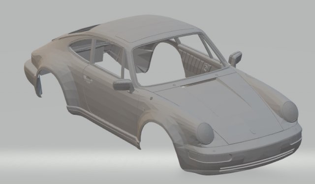 porsche 911 - 1983 printable body car Modello di stampa 3D .c4d .max .obj .3ds .fbx .stl .blend 