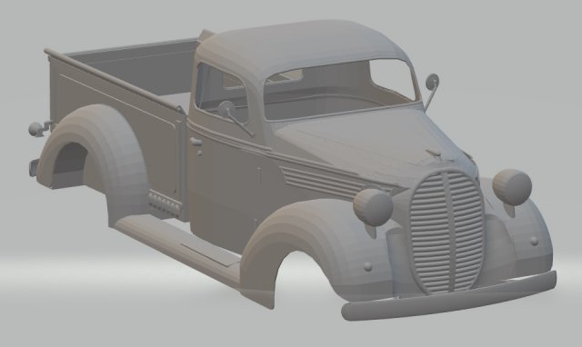 f 100 - 1939 printable body truck 3D Baskı Modeli .c4d .max .obj .3ds .fbx .stl .blend 
