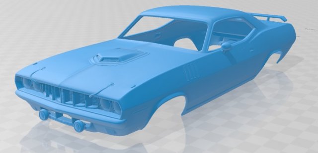 plymouth barracuda 1971 printable body car Model Cetak 3D .c4d .max .obj .3ds .fbx .stl .blend 