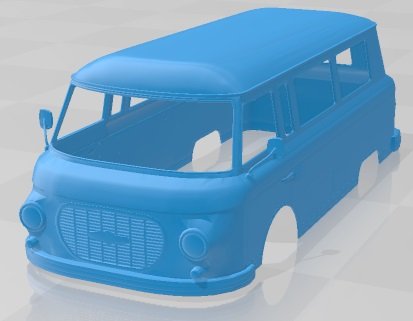 Barkas B 1000 Minibus Printable Body Van 3D Print Model .c4d .max .obj .3ds .fbx .stl .blend 