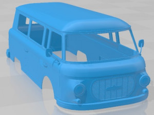 Barkas B 1000 Minibus Printable Body Van 3D Print Model