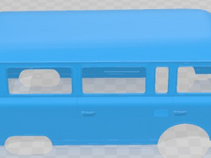 Barkas B 1000 Minibus Printable Body Van 3D Print Model