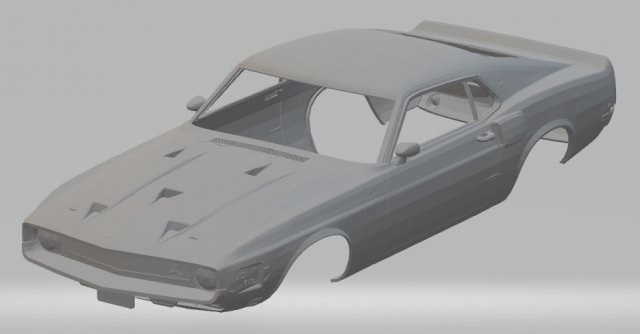 shelby gt500 1969 printable body car Model do druku 3D .c4d .max .obj .3ds .fbx .stl .blend 