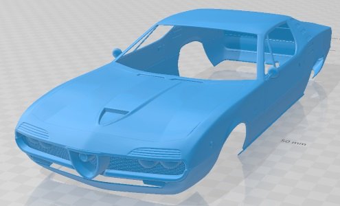 Alfa Romeo Montreal 1970 Printable Body Car 3D Print Model .c4d .max .obj .3ds .fbx .stl .blend 