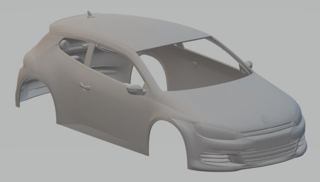 volkswagen scirocco printable body car 3D 打印模型 .c4d .max .obj .3ds .fbx .stl .blend