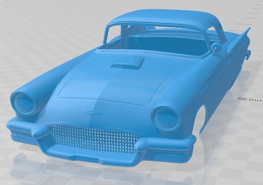 Thunderbird 1957 printable body car 3D-Druckmodell .c4d .max .obj .3ds .fbx .stl .blend 
