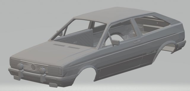 volkswagen gol g1 gt 1986 printable body car Modèles 3D en vedette .c4d .max .obj .3ds .fbx .stl .blend 