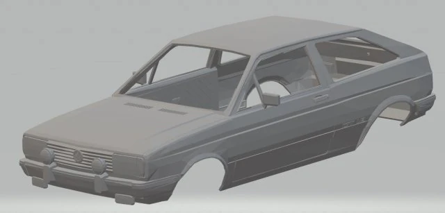 volkswagen gol g1 gt 1986 printable body car 3D Print Model .c4d .max .obj .3ds .fbx .stl .blend 