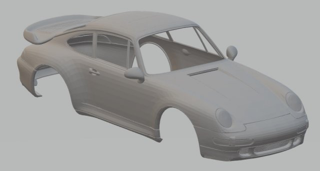porsche 993 turbo printable body car 3Dプリントモデル .c4d .max .obj .3ds .fbx .stl .blend 