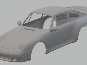 porsche 993 turbo printable body car 3Dプリントモデル