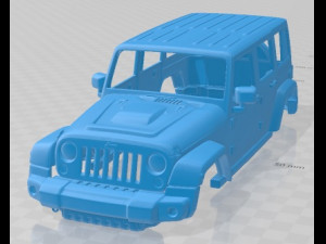 Jeep Wrangler Unlimited Rubicon X 2014 Printable Body Car 3D Print Model