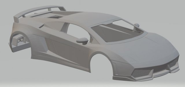 lamborghini gallardo lp560 printable body car 3Dプリントモデル .c4d .max .obj .3ds .fbx .stl .blend 