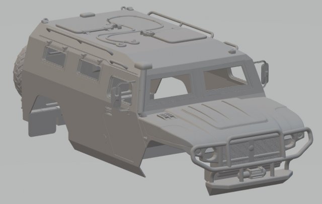 gaz tigr printable body car 3D Baskı Modeli .c4d .max .obj .3ds .fbx .stl .blend 