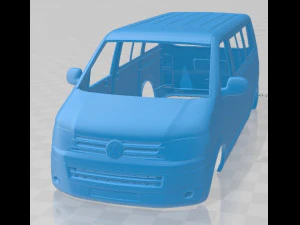 furgone con carrozzeria stampabile volkswagen trasportatore t5 caravelle multivan 2011 Modello di stampa 3D