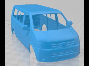 volkswagen transporter t5 caravelle multivan 2011 printable body van 3D-printmodel