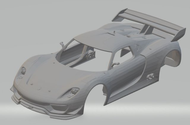 porsche 918 rsr printable body car 3D प्रिंट मॉडल .c4d .max .obj .3ds .fbx .stl .blend 