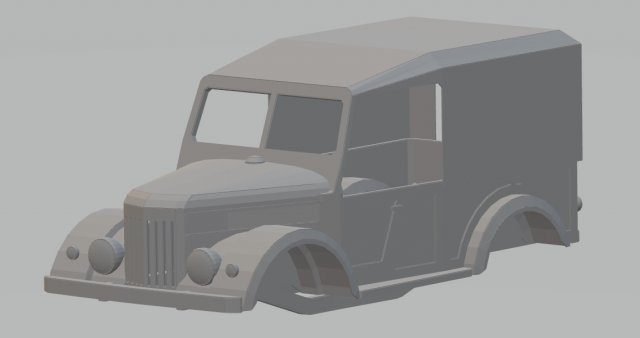 gaz 69 printable body truck 3D 打印模型 .c4d .max .obj .3ds .fbx .stl .blend 