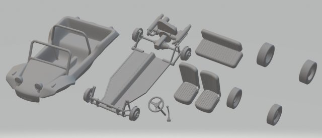 volkswagen buggy meyers manx 1965 printable car Modèles 3D en vedette .c4d .max .obj .3ds .fbx .stl .blend 