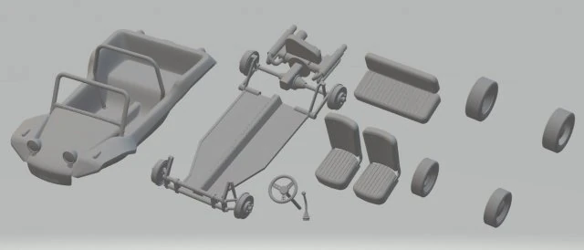 volkswagen buggy meyers manx 1965 printable car 3D Print Model .c4d .max .obj .3ds .fbx .stl .blend 
