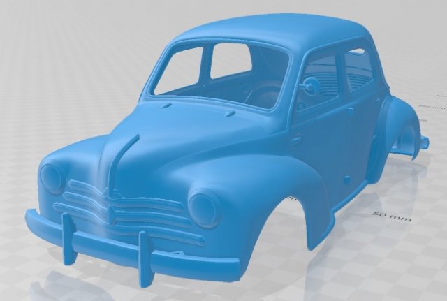 renault 4cv 1955 printable body car Modèles 3D en vedette .c4d .max .obj .3ds .fbx .stl .blend 