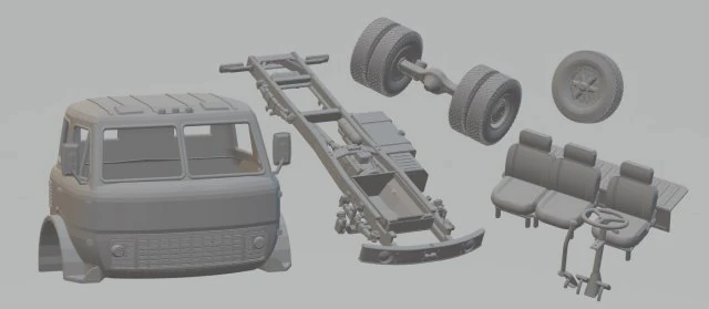 maz 500 printable truck 3D Print Model .c4d .max .obj .3ds .fbx .stl .blend