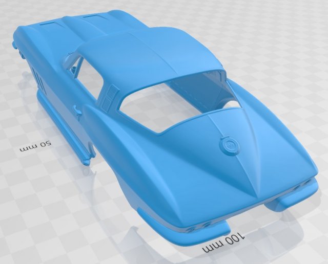 chevrolet corvette stingray 1965 printable body car 3D प्रिंट मॉडल .c4d .max .obj .3ds .fbx .stl .blend 