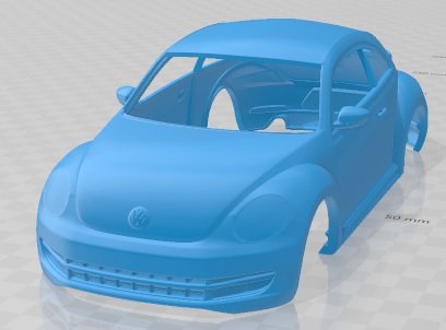 Volkswagen Beetle 2012 Printable Body Car Model Cetak 3D .c4d .max .obj .3ds .fbx .stl .blend 