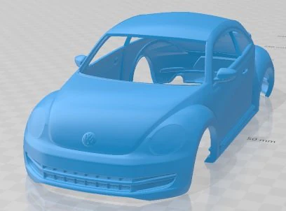 Volkswagen Beetle 2012 Printable Body Car 3D Print Model .c4d .max .obj .3ds .fbx .stl .blend 