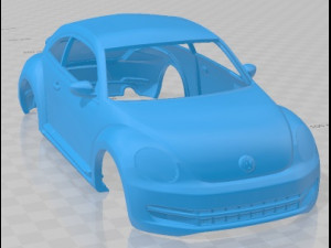Volkswagen Beetle 2012 Printable Body Car Model Cetak 3D