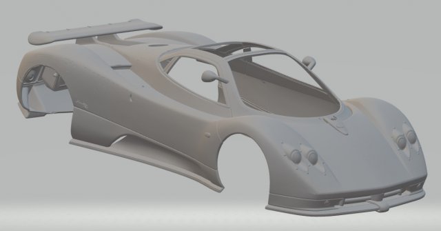 pagani zonda c12 printable body car 3D Print Model .c4d .max .obj .3ds .fbx .stl .blend 