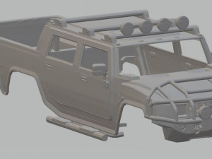 hummer h2 6x6 printable body truck 3D Print Model