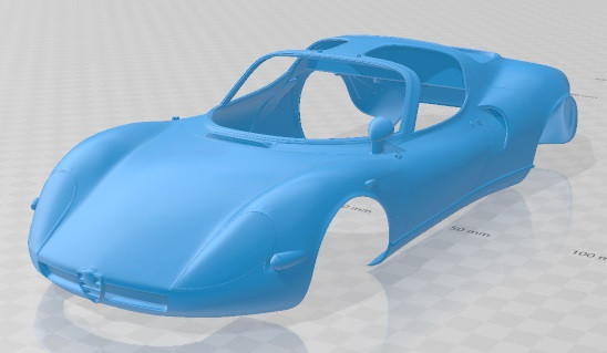 Alfa Romeo 33 Stradale 1968 Printable Car 3D प्रिंट मॉडल .c4d .max .obj .3ds .fbx .stl .blend 