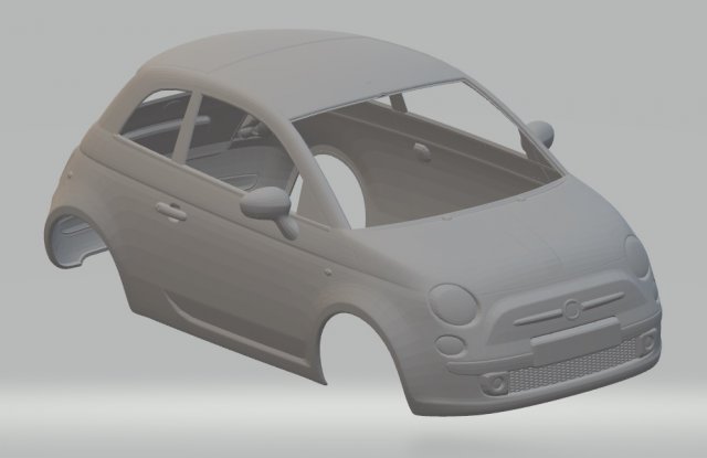 fiat 500 2012 printable body car 3D प्रिंट मॉडल .c4d .max .obj .3ds .fbx .stl .blend 